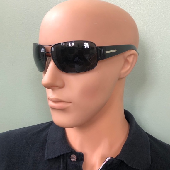 Prada Aviator Sunglasses SPR61G Black / Silver Italy - Picture 7 of 10